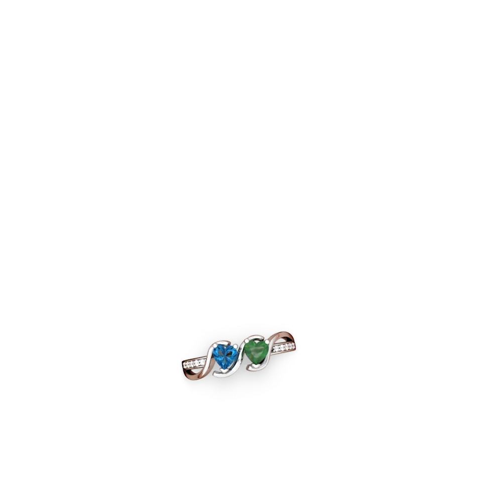 London Topaz Side By Side 14K White Gold ring R3090