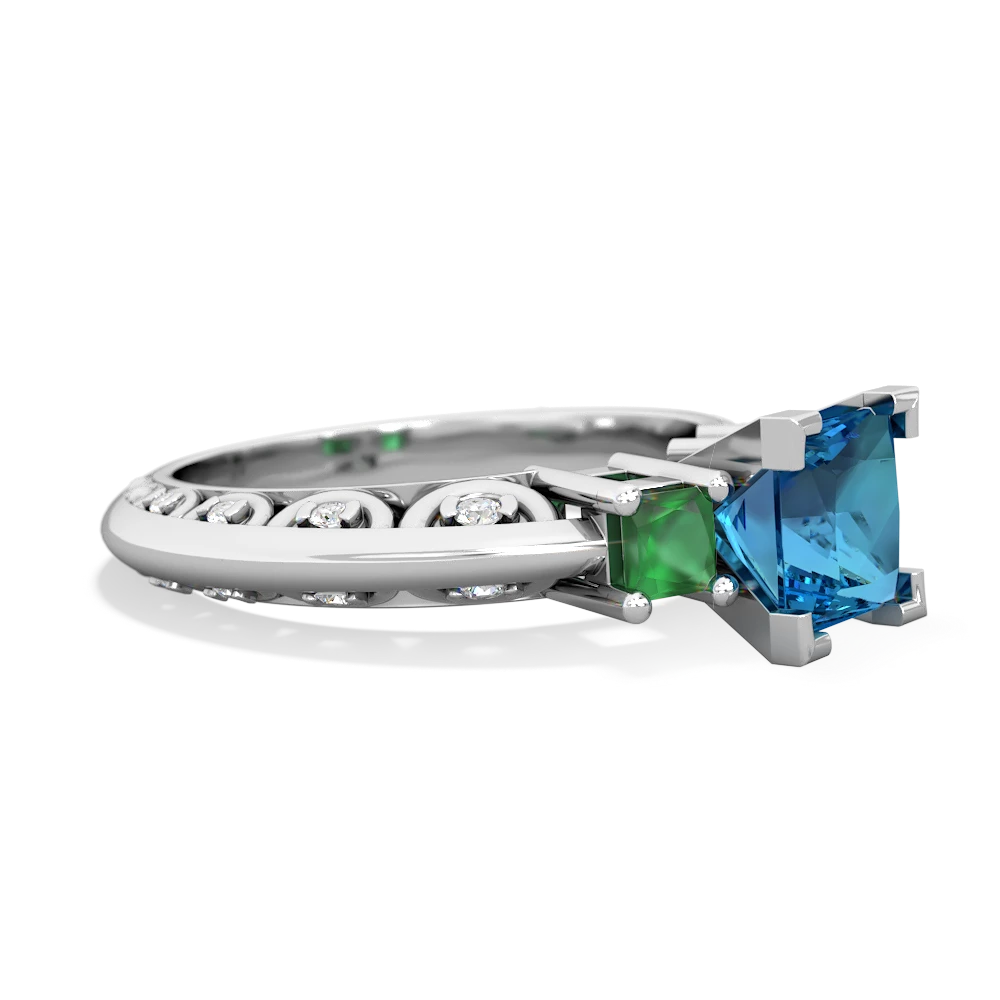 London Topaz Eternal Embrace Engagement 14K White Gold ring C2001