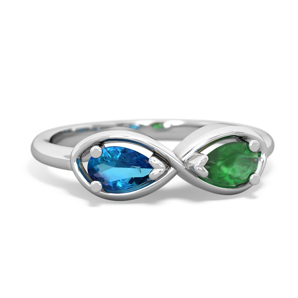 London Topaz Infinity 14K White Gold ring R5050