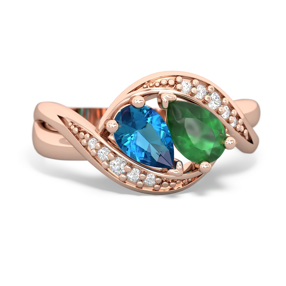 London Topaz Summer Winds 14K Rose Gold ring R5342