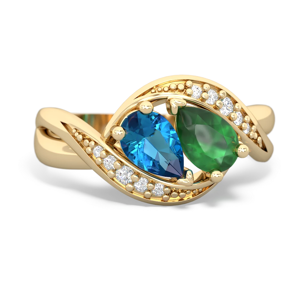 London Topaz Summer Winds 14K Yellow Gold ring R5342