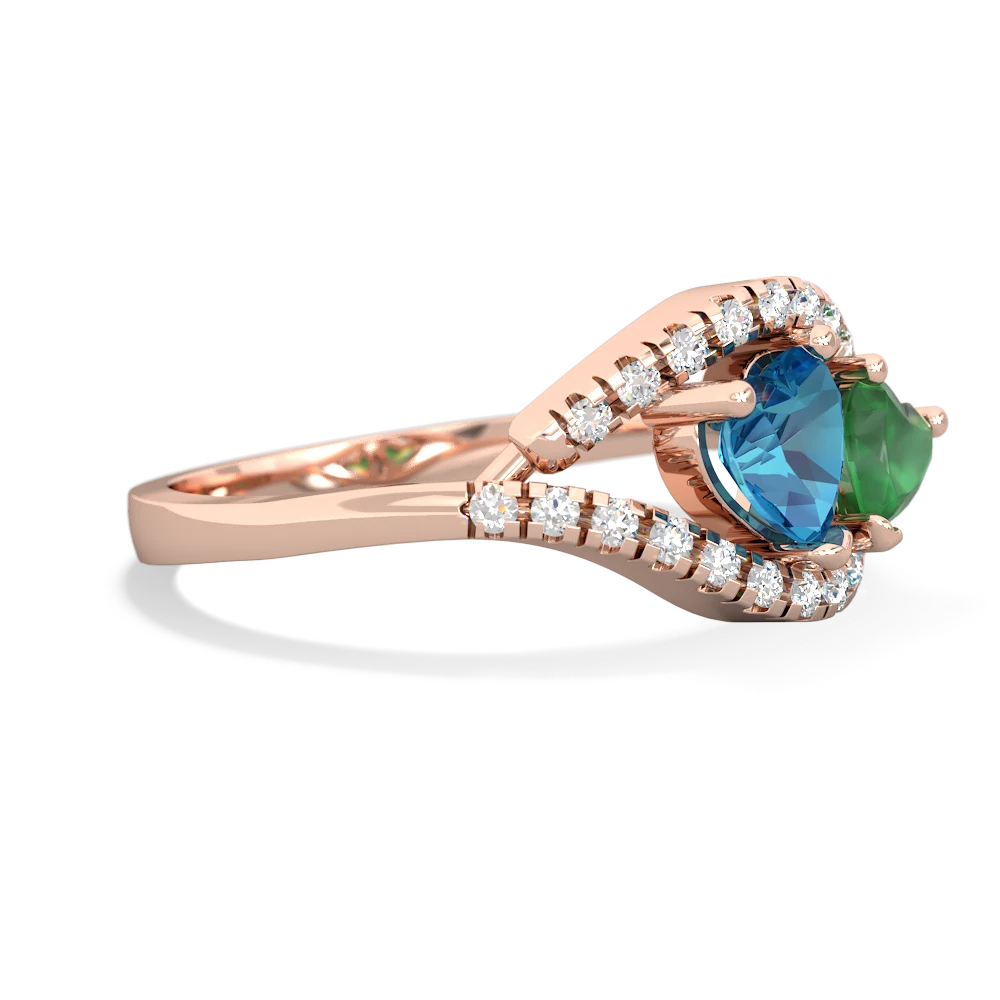 London Topaz Mother And Child 14K Rose Gold ring R3010