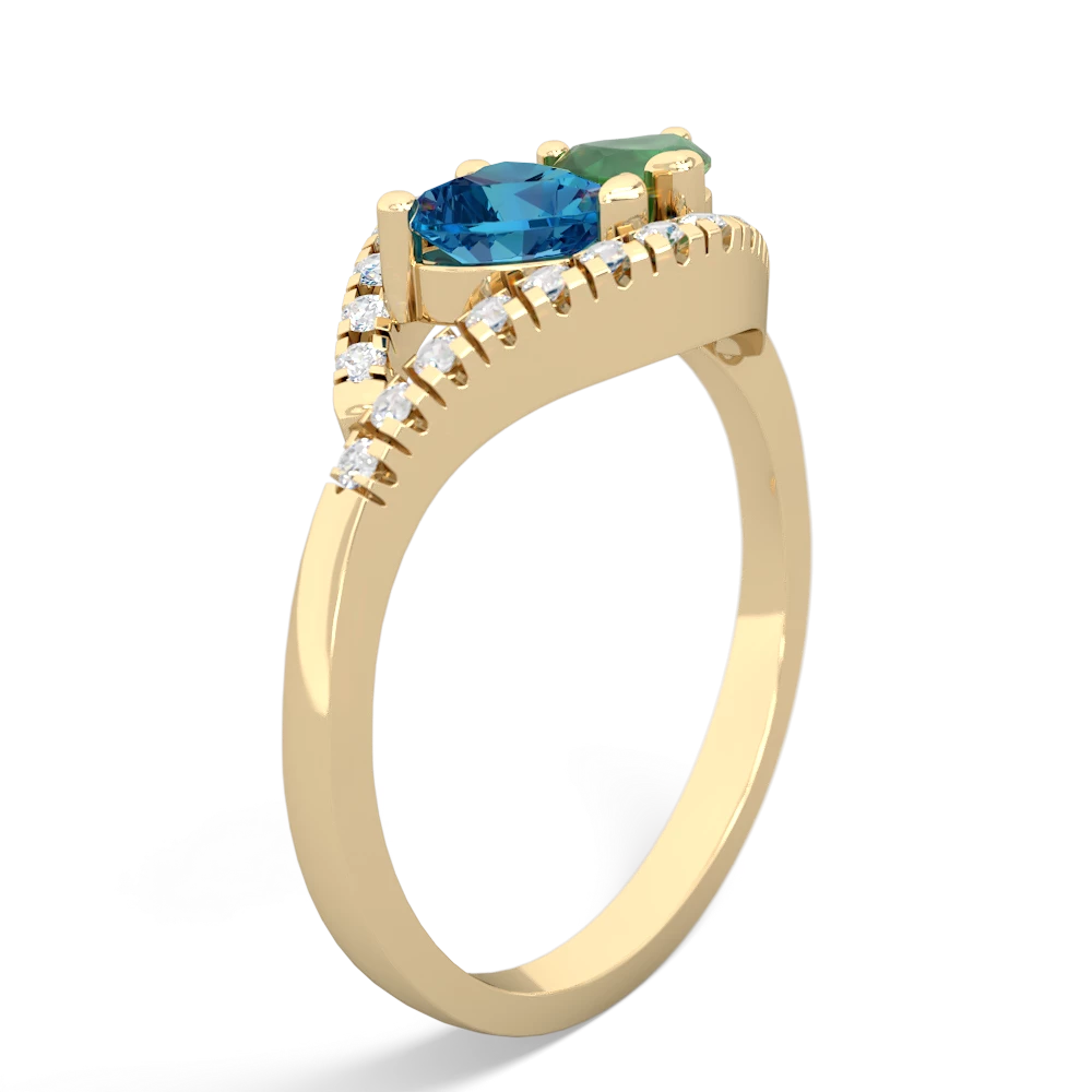 London Topaz Mother And Child 14K Yellow Gold ring R3010