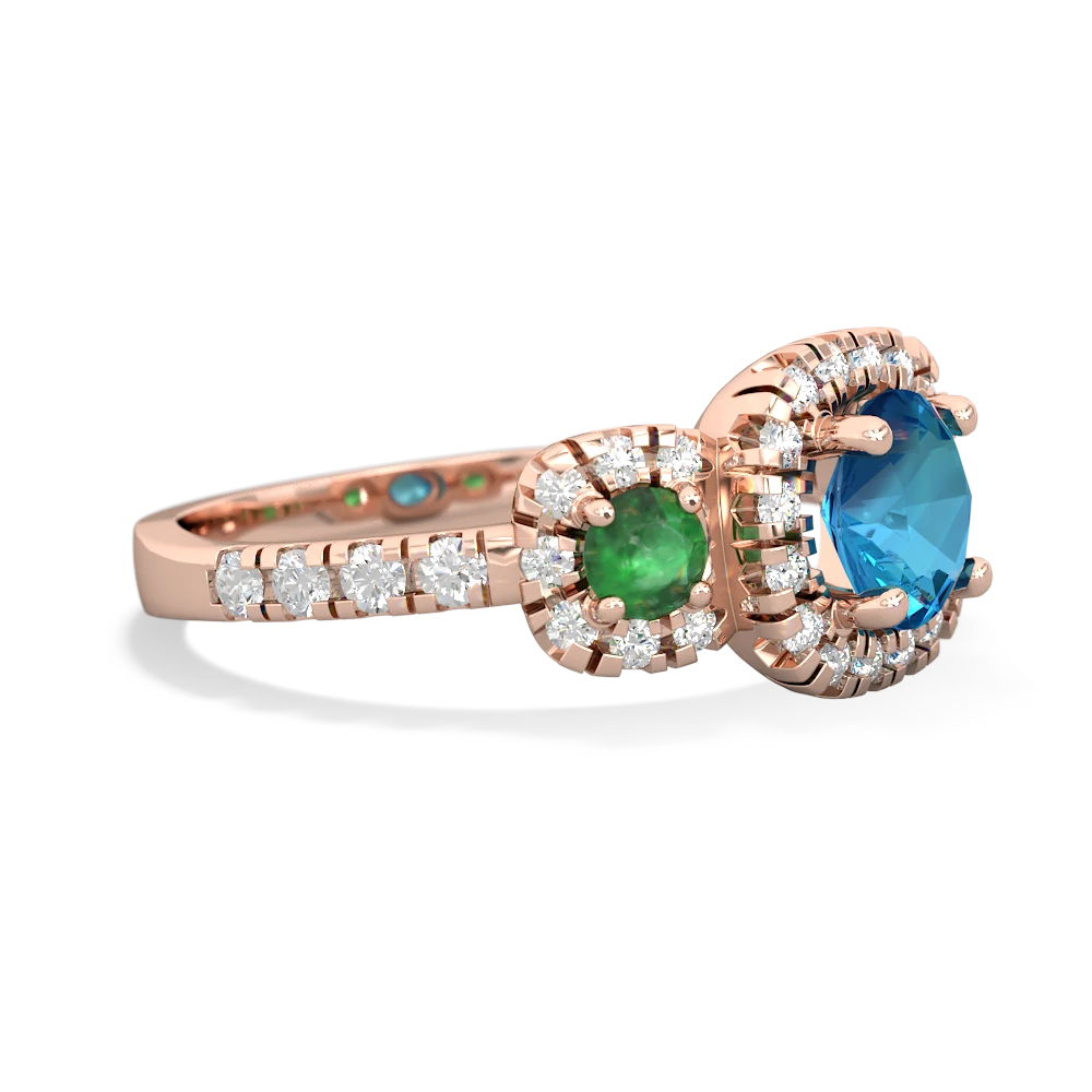 London Topaz Regal Halo 14K Rose Gold ring R5350