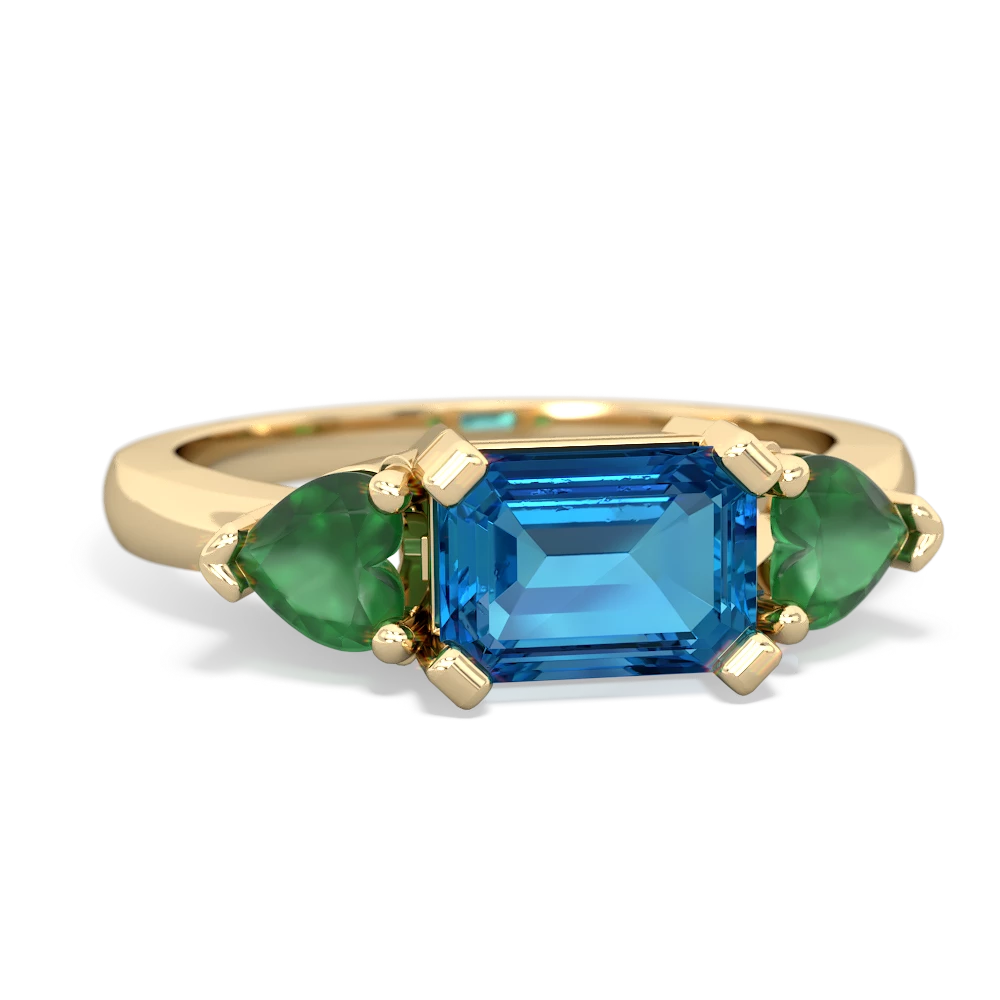 London Topaz Three Stone 14K Yellow Gold ring R5235