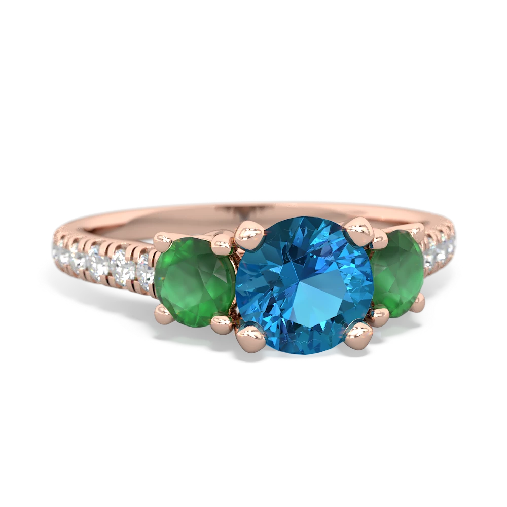 London Topaz Pave Trellis 14K Rose Gold ring R5500