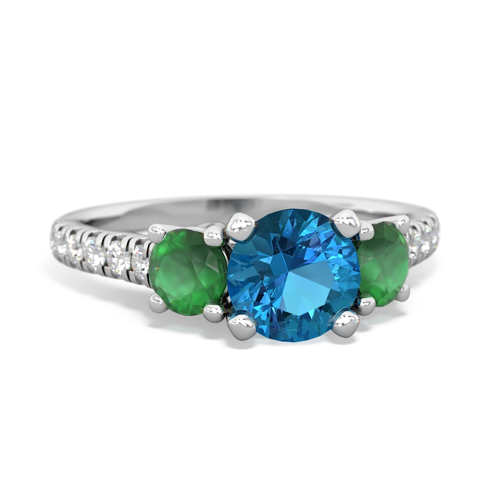 London Topaz Pave Trellis 14K White Gold ring R5500