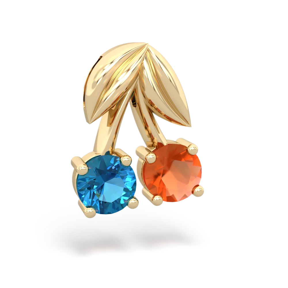 London Topaz Sweet Cherries 14K Yellow Gold pendant P7001