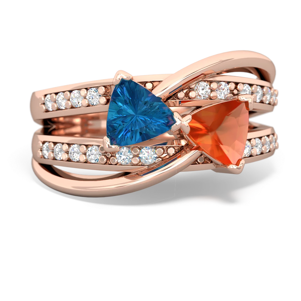 London Topaz Bowtie 14K Rose Gold ring R2360