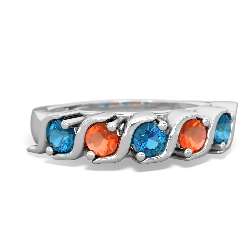 London Topaz Anniversary Band 14K White Gold ring R2089