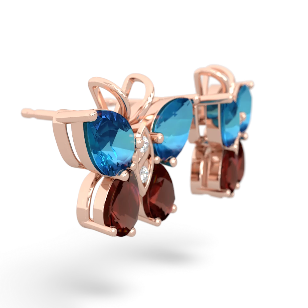 London Topaz Butterfly 14K Rose Gold earrings E2215