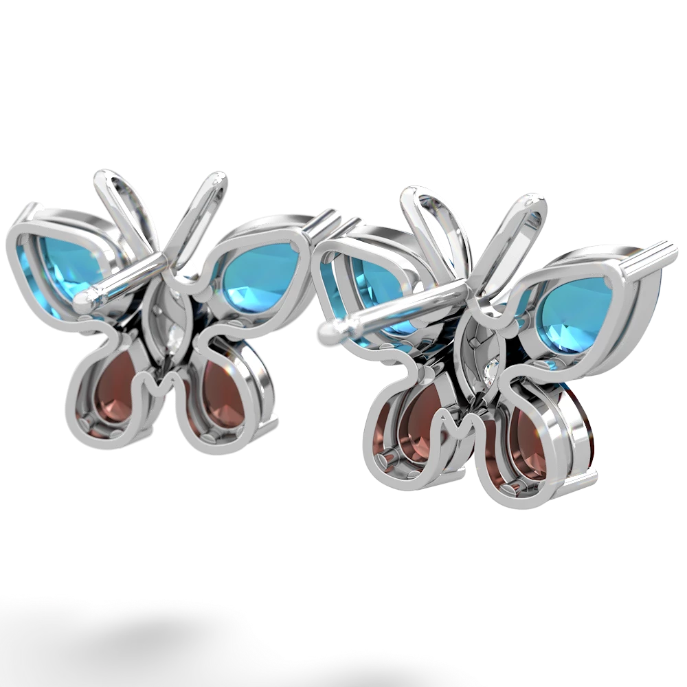 London Topaz Butterfly 14K White Gold earrings E2215