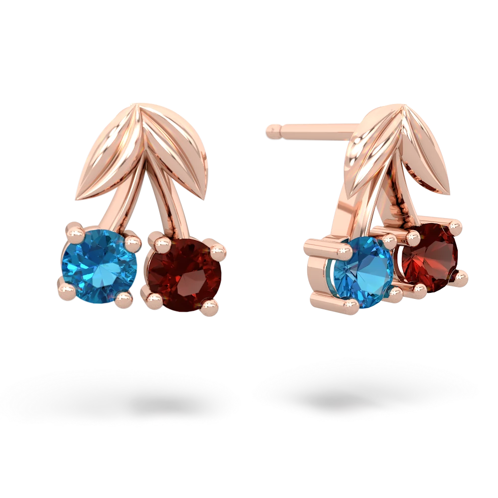 London Topaz Sweet Cherries 14K Rose Gold earrings E7001