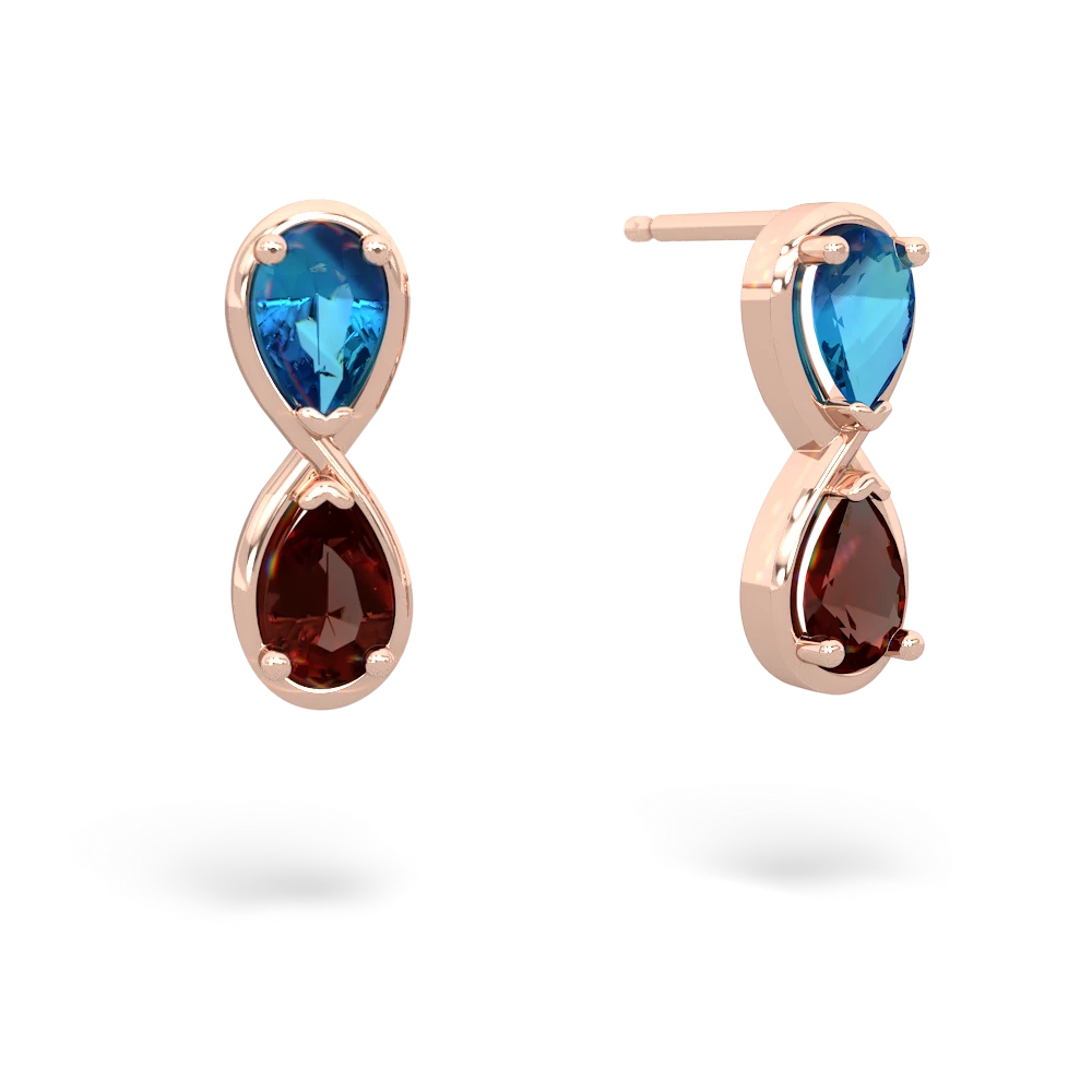 London Topaz Infinity 14K Rose Gold earrings E5050