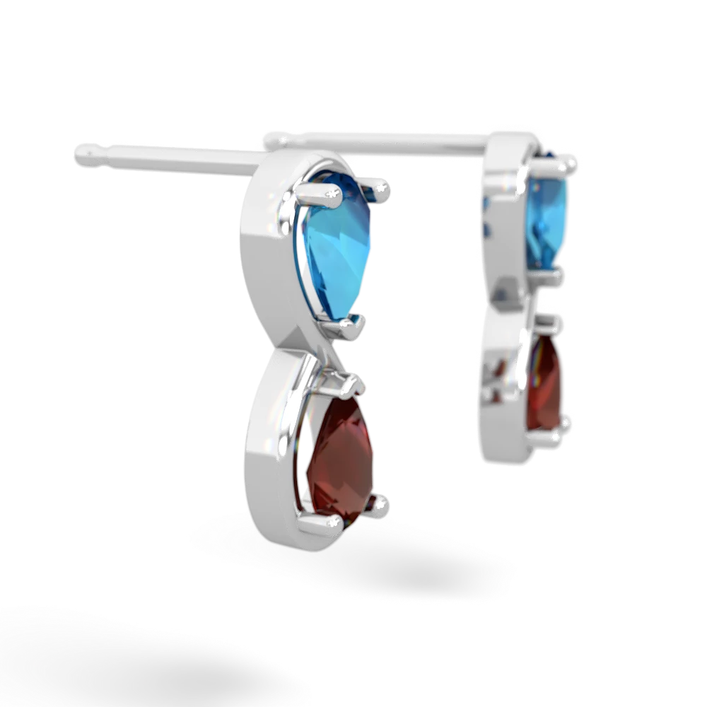 London Topaz Infinity 14K White Gold earrings E5050