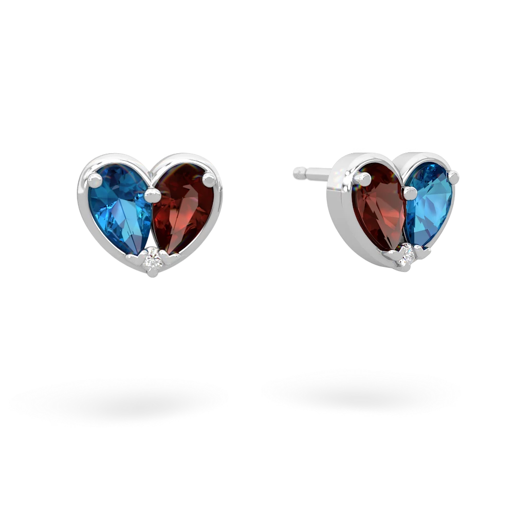 London Topaz 'Our Heart' 14K White Gold earrings E5072