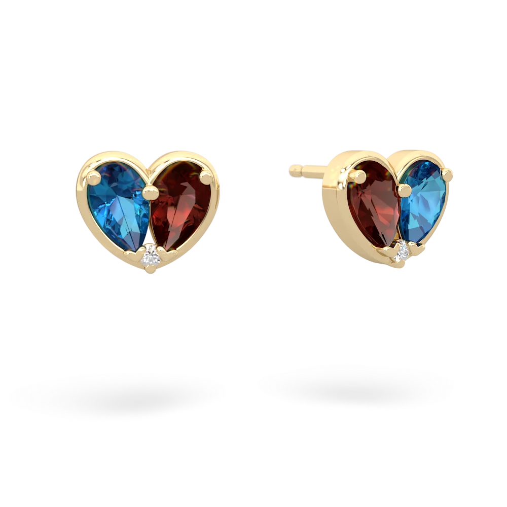 London Topaz 'Our Heart' 14K Yellow Gold earrings E5072