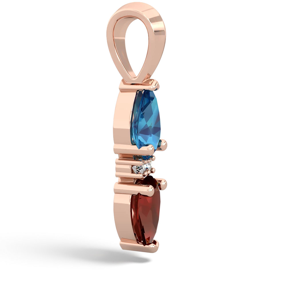 London Topaz Bowtie Drop 14K Rose Gold pendant P0865