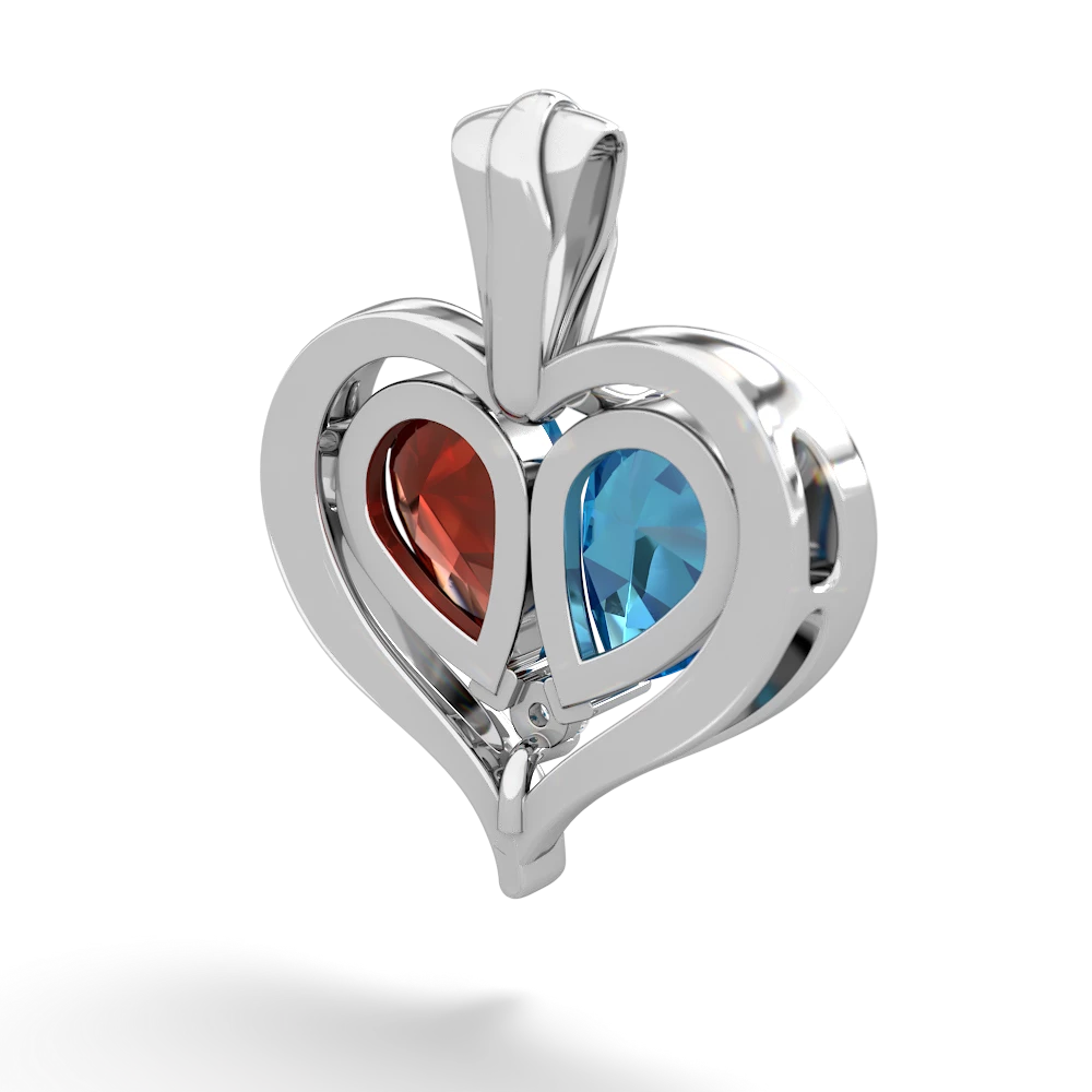 London Topaz Two Become One 14K White Gold pendant P5330