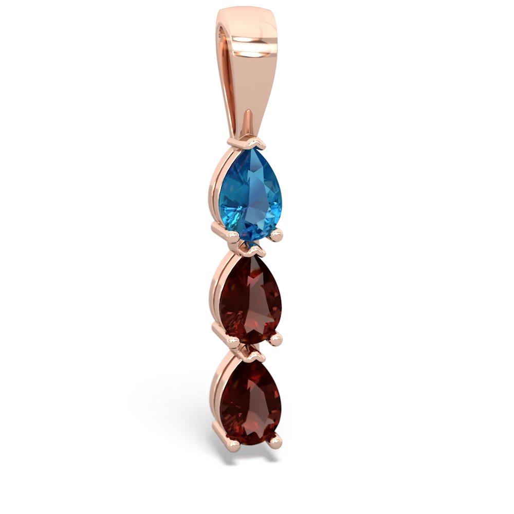 London Topaz Dew Drops 14K Rose Gold pendant P2251