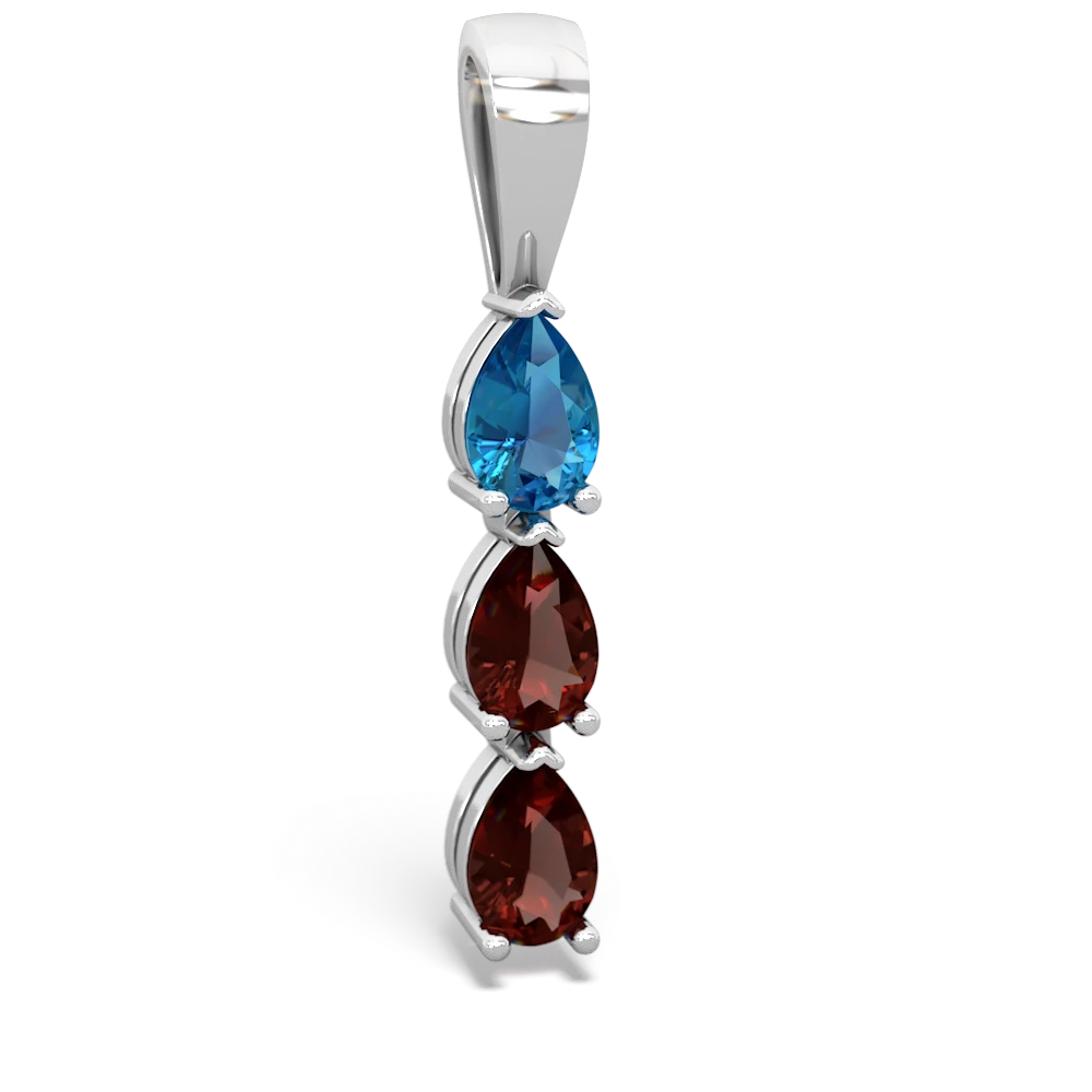 London Topaz Dew Drops 14K White Gold pendant P2251