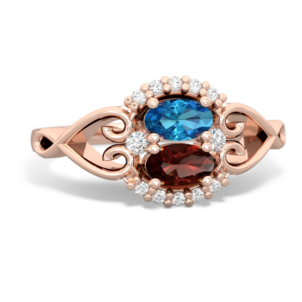 London Topaz Love Nest 14K Rose Gold ring R5860