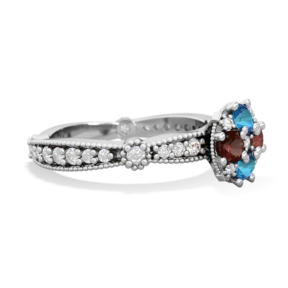 London Topaz Sparkling Tiara Cluster 14K White Gold ring R26293RD