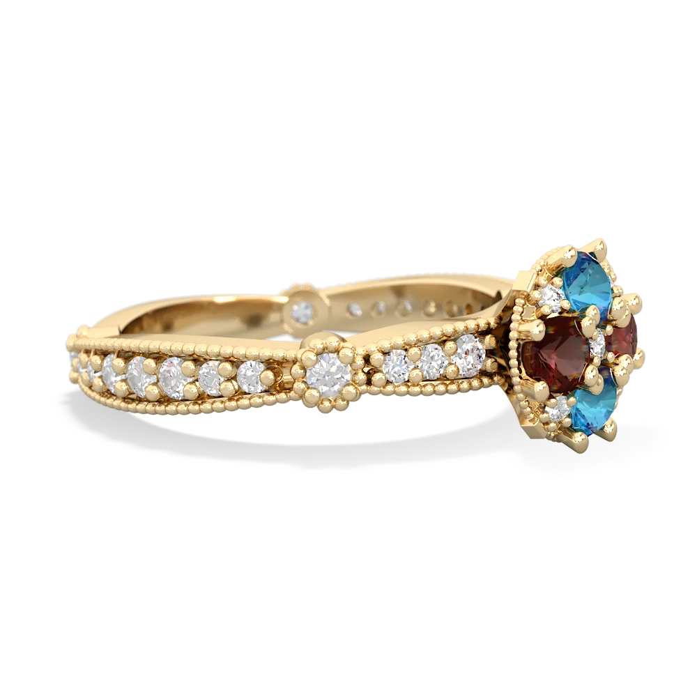 London Topaz Sparkling Tiara Cluster 14K Yellow Gold ring R26293RD