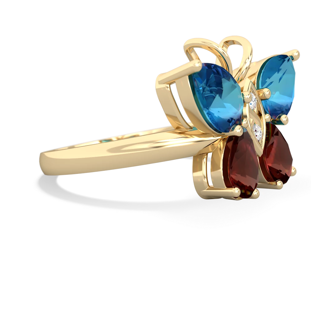 London Topaz Butterfly 14K Yellow Gold ring R2215