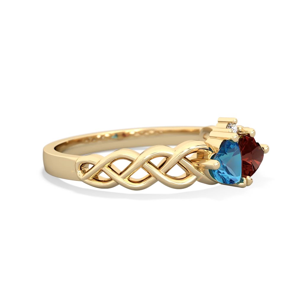 London Topaz Heart To Heart Braid 14K Yellow Gold ring R5870