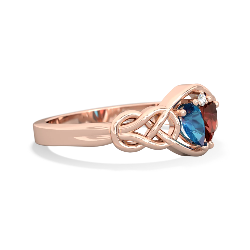 London Topaz Celtic Love Knot 14K Rose Gold ring R5420