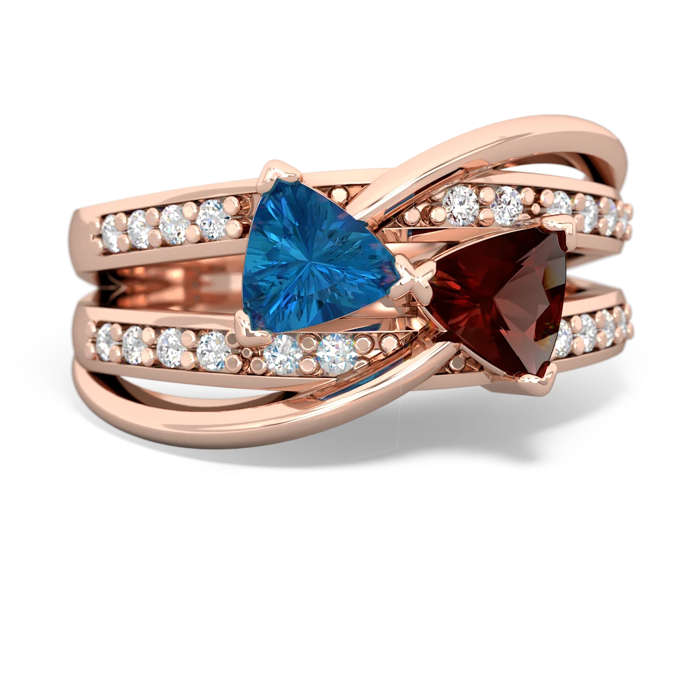 London Topaz Bowtie 14K Rose Gold ring R2360