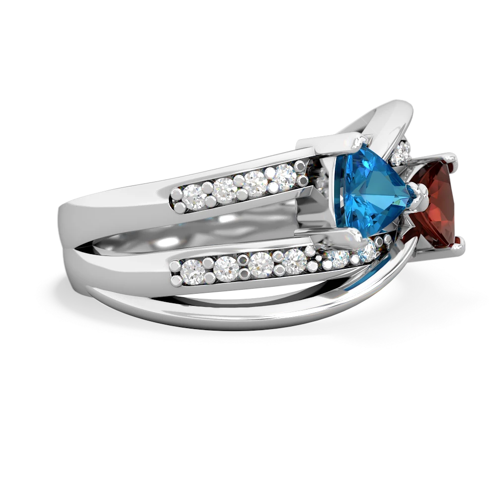 London Topaz Bowtie 14K White Gold ring R2360