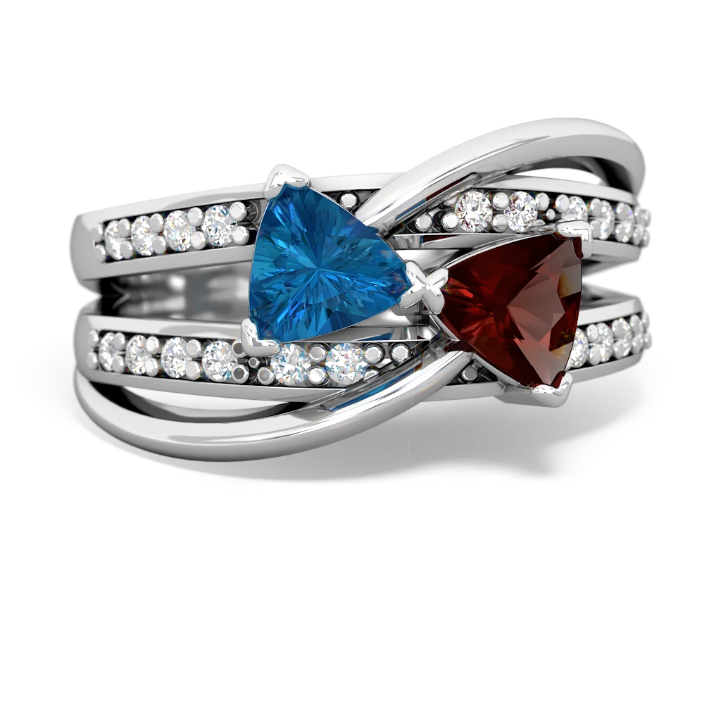 London Topaz Bowtie 14K White Gold ring R2360