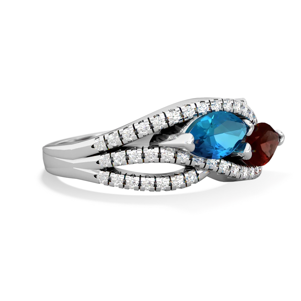 London Topaz Diamond Rivers 14K White Gold ring R3070