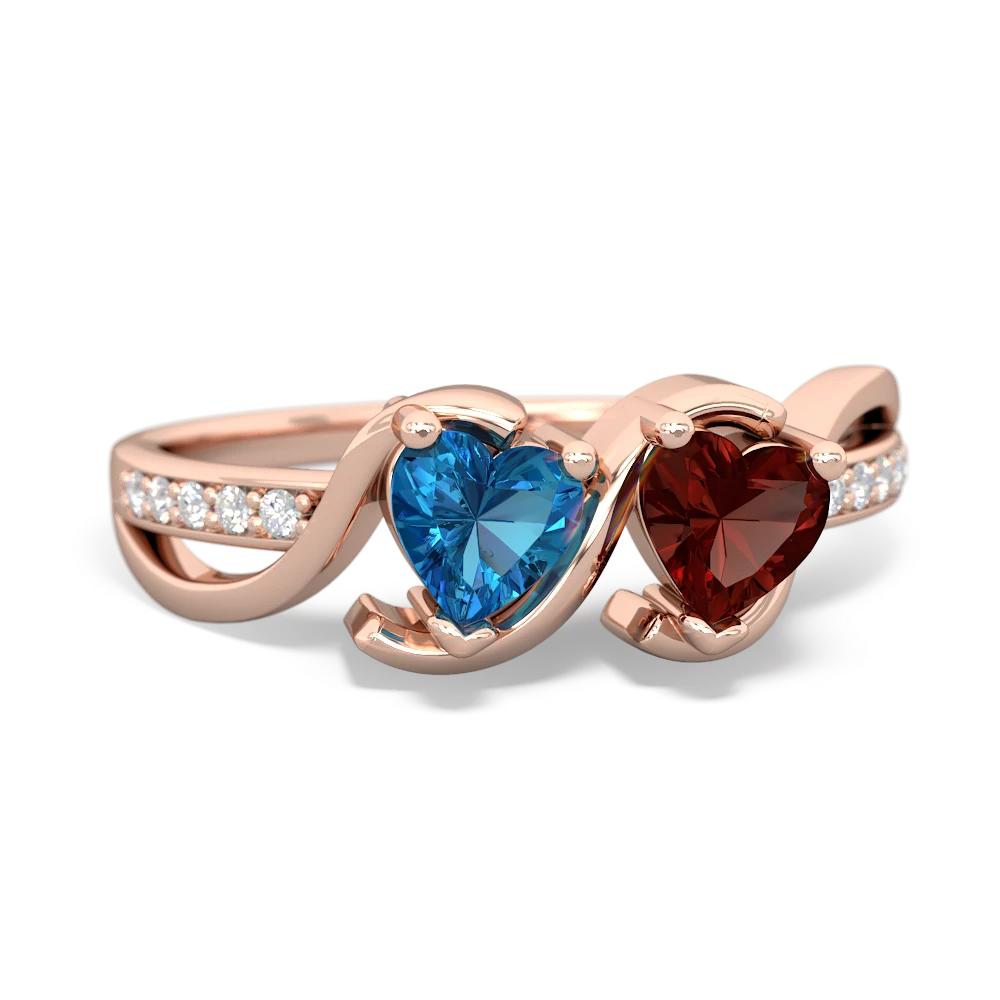 London Topaz Side By Side 14K Rose Gold ring R3090