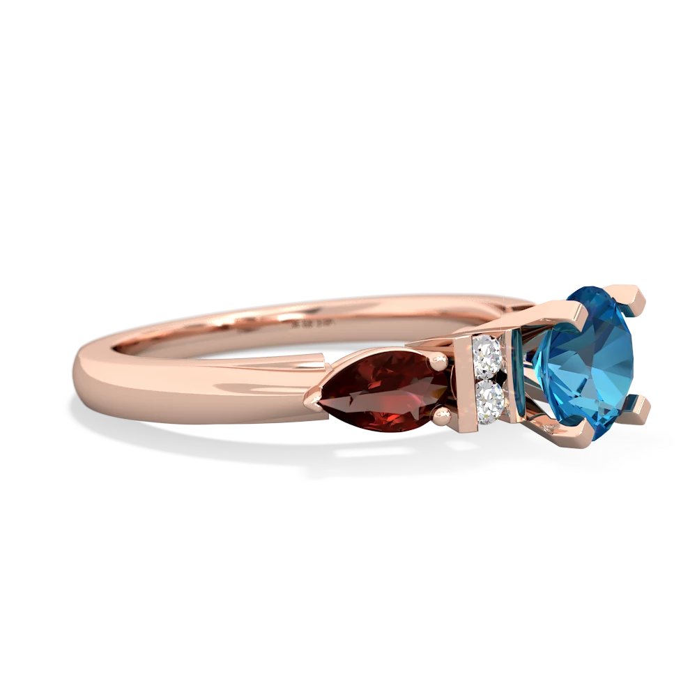 London Topaz 6Mm Round Eternal Embrace Engagement 14K Rose Gold ring R2005