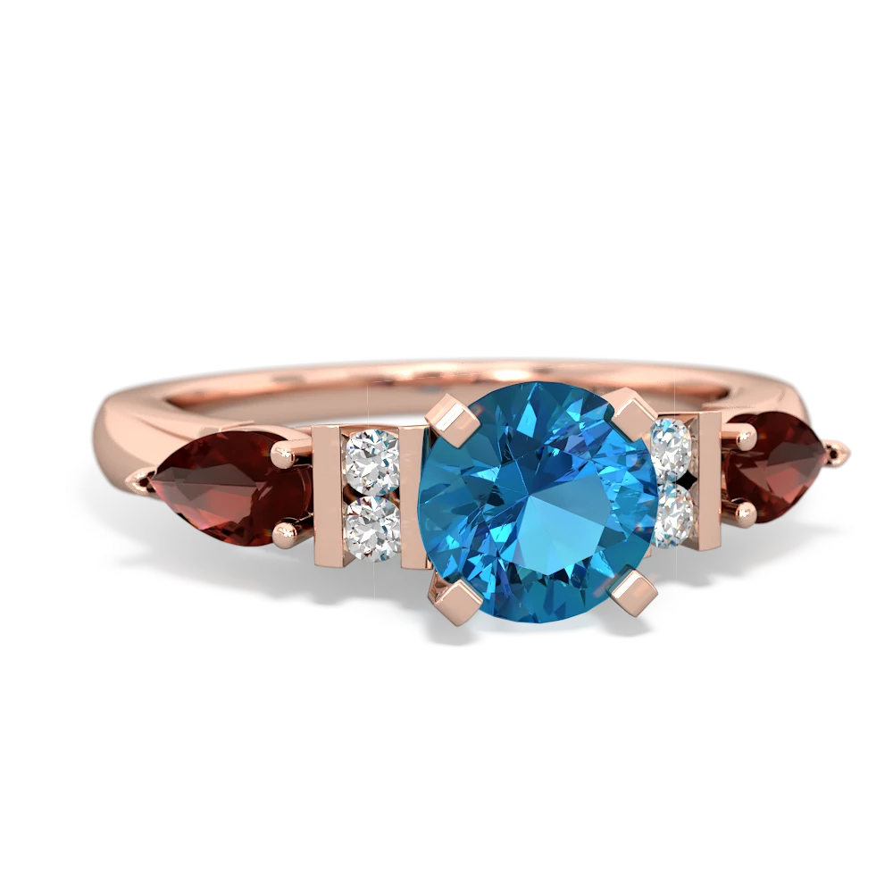 London Topaz 6Mm Round Eternal Embrace Engagement 14K Rose Gold ring R2005