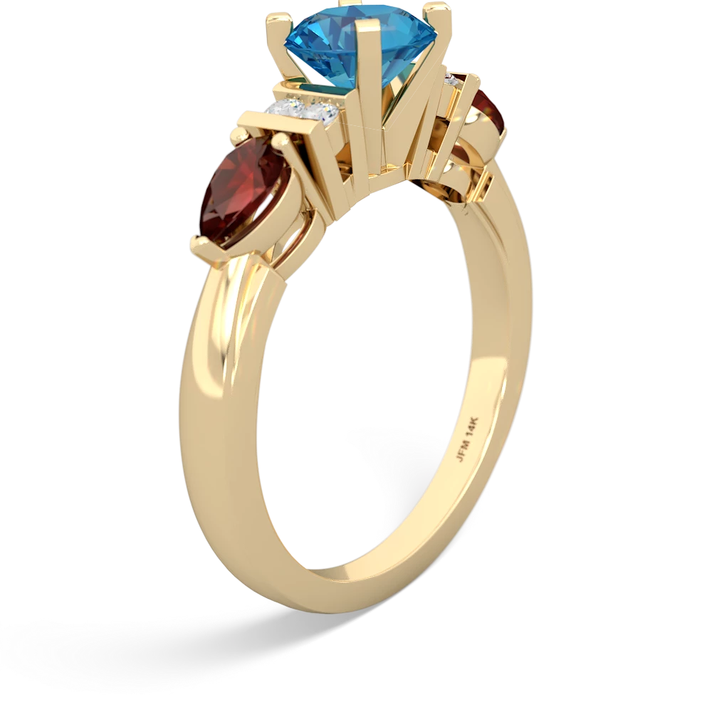 London Topaz 6Mm Round Eternal Embrace Engagement 14K Yellow Gold ring R2005