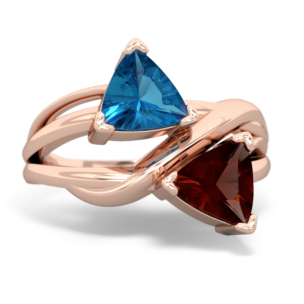 London Topaz Split Band Swirl 14K Rose Gold ring R2341