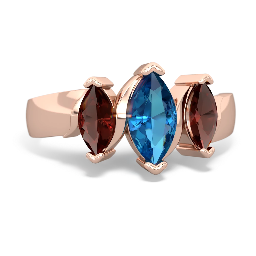 London Topaz Three Peeks 14K Rose Gold ring R2433