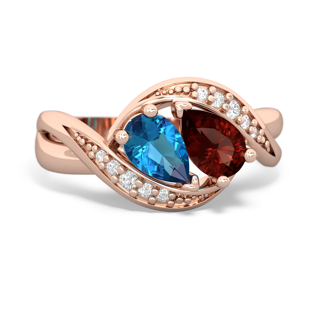 London Topaz Summer Winds 14K Rose Gold ring R5342