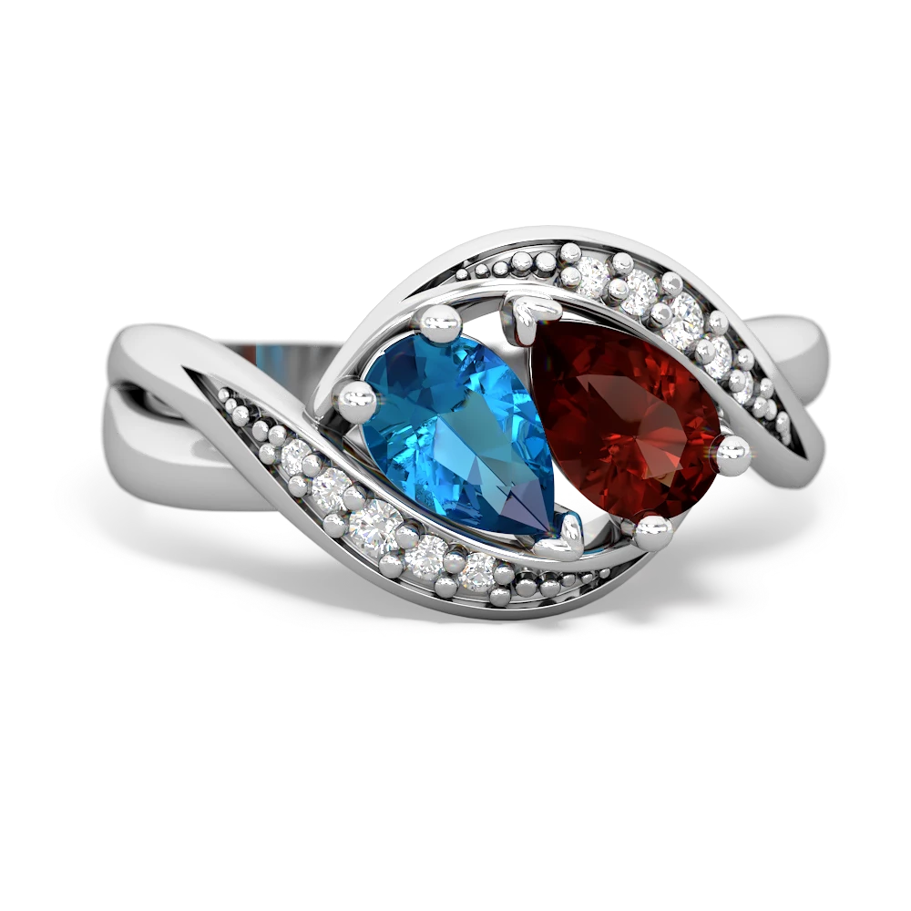 London Topaz Summer Winds 14K White Gold ring R5342