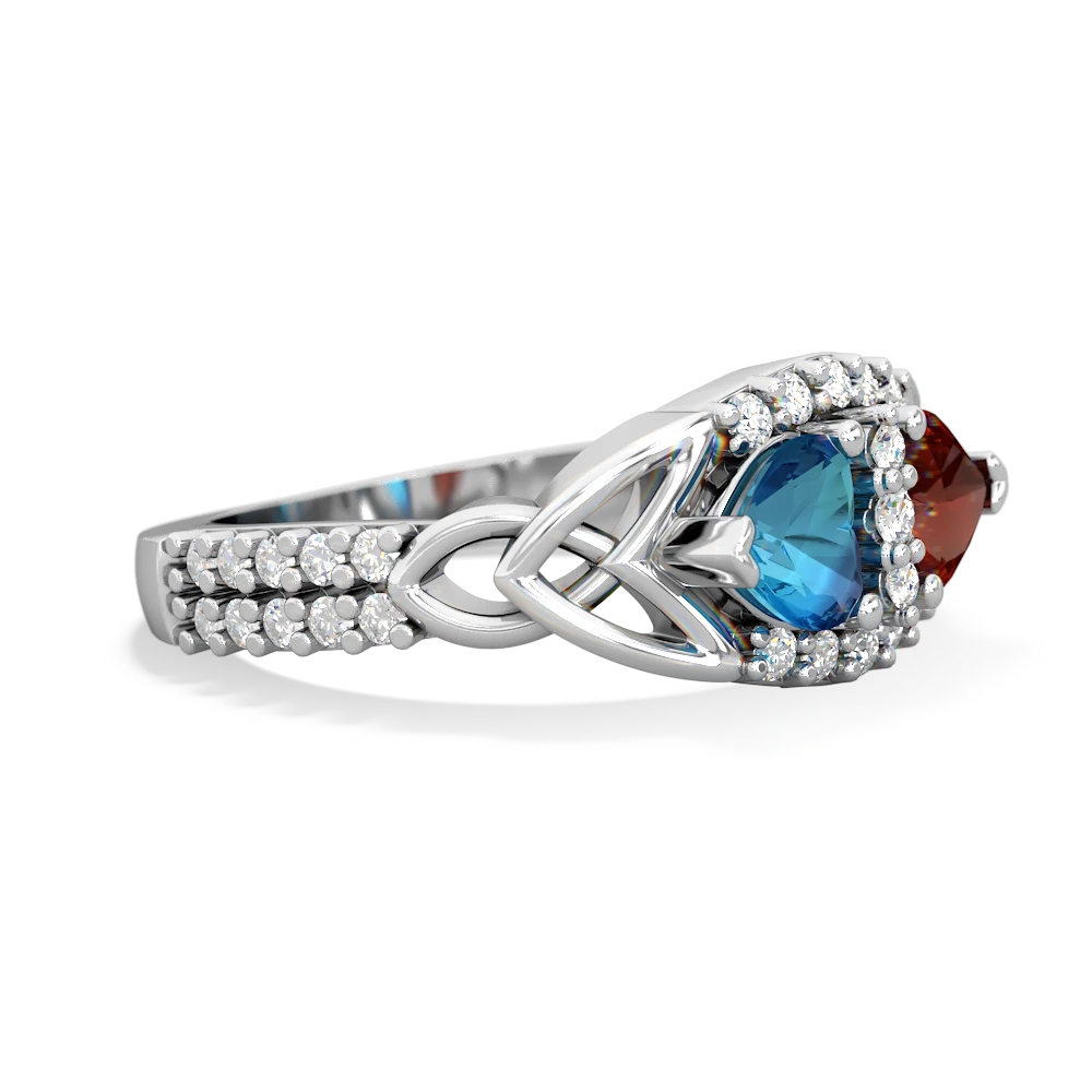 London Topaz Sparkling Celtic Knot 14K White Gold ring R2645