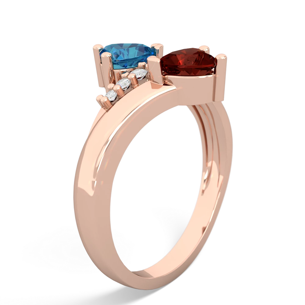 London Topaz Heart To Heart 14K Rose Gold ring R2064