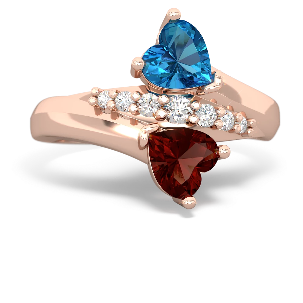 London Topaz Heart To Heart 14K Rose Gold ring R2064