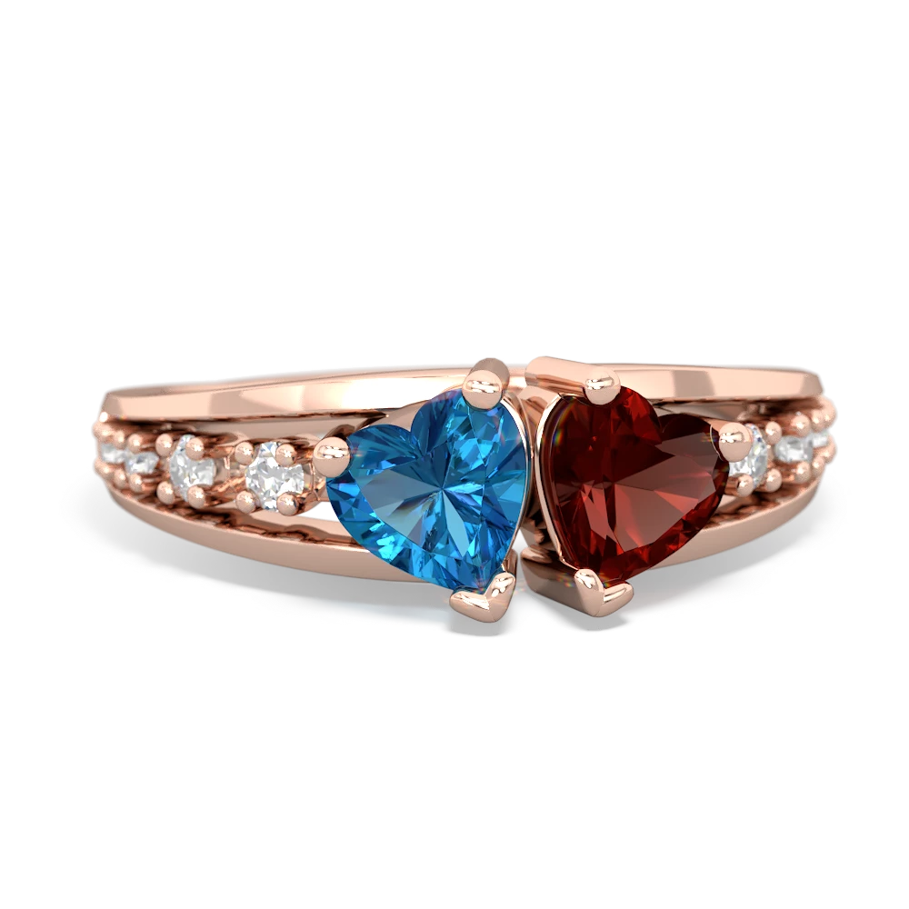 London Topaz Heart To Heart 14K Rose Gold ring R3342