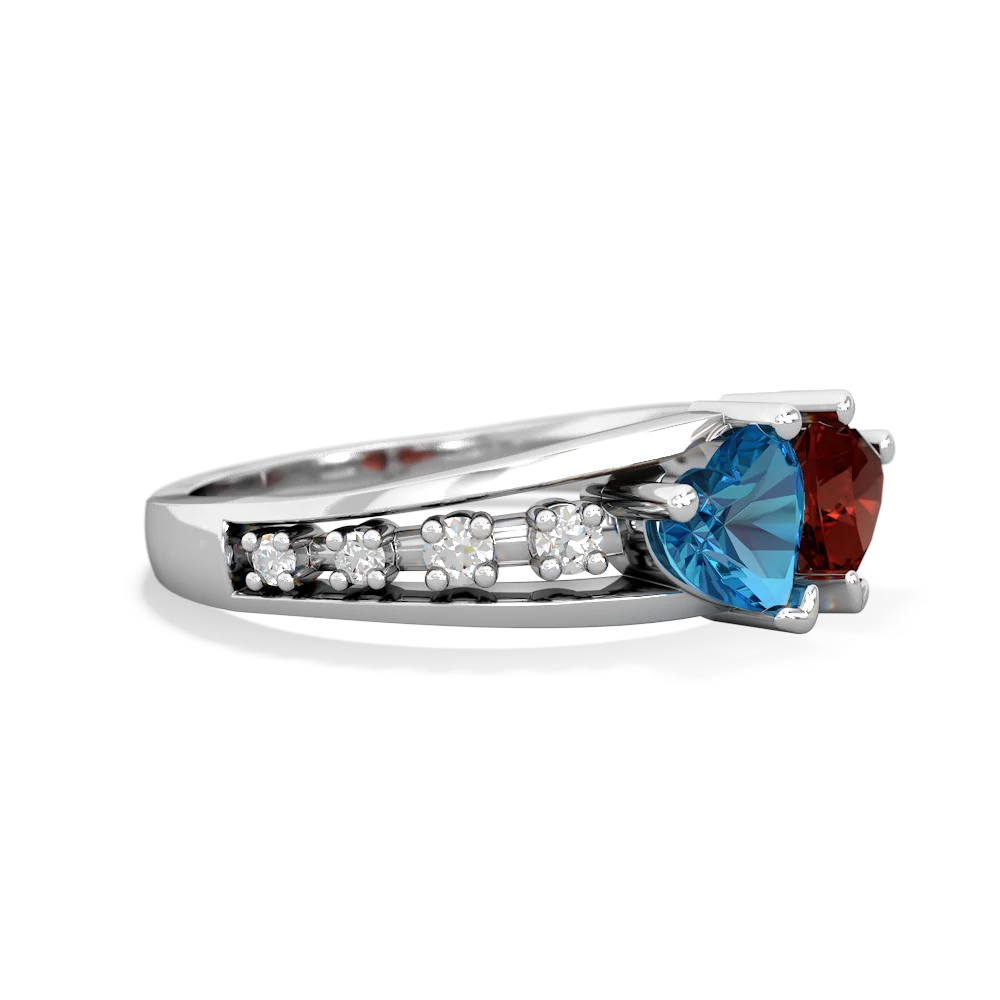 London Topaz Heart To Heart 14K White Gold ring R3342