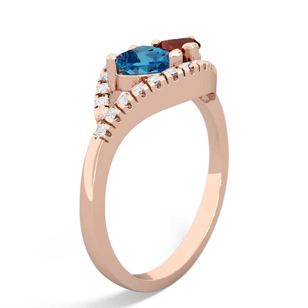 London Topaz Mother And Child 14K Rose Gold ring R3010