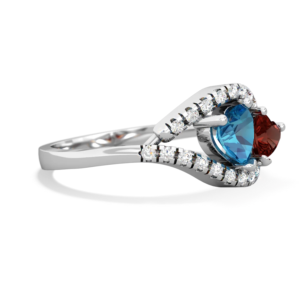 London Topaz Mother And Child 14K White Gold ring R3010